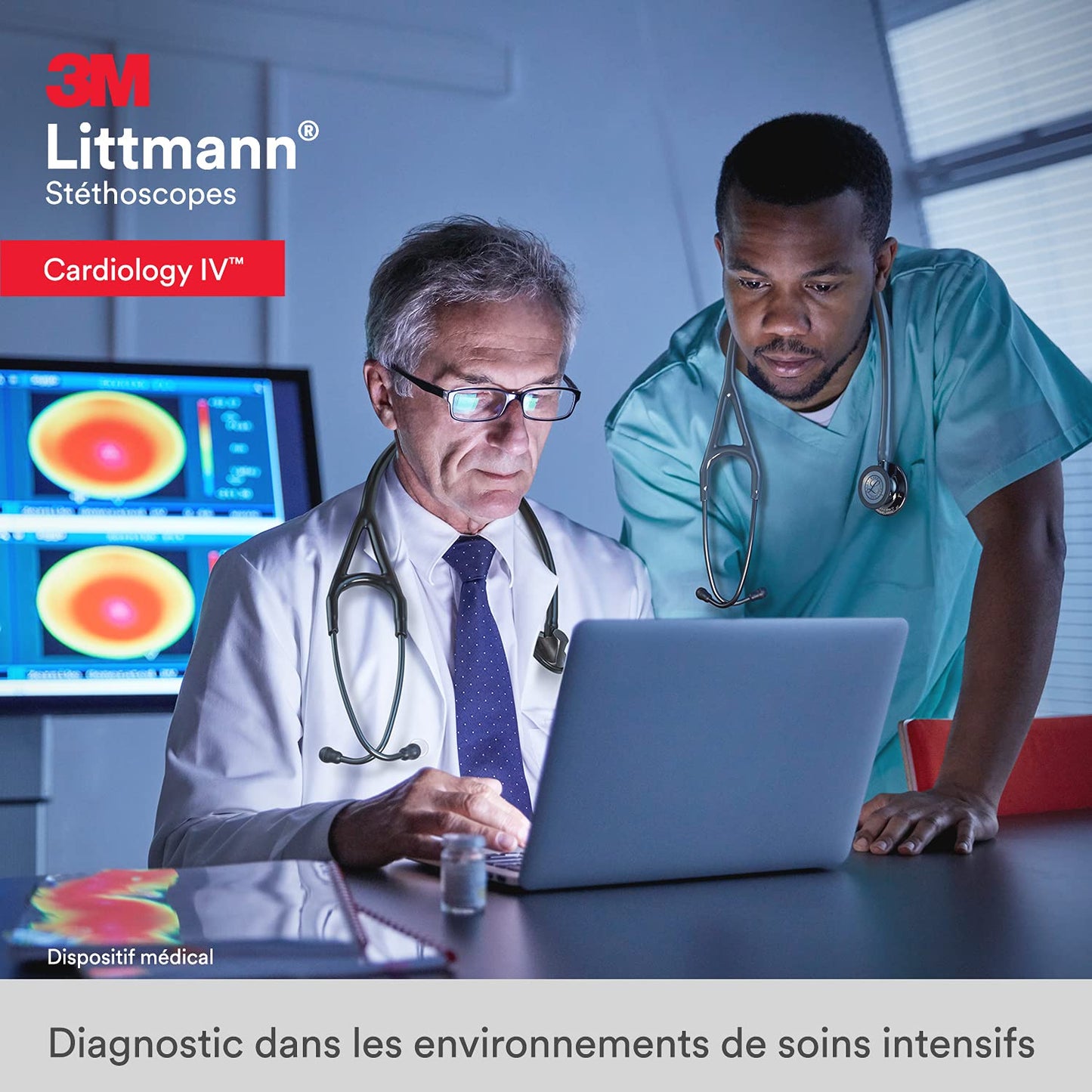 3M™ Littmann® Cardiology IV™ Stethoscope, 6154, Standard-Finish Chestpiece, Navy Blue Tube, Stainless Stem, 3 Each/Case