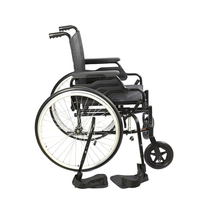 Forza Freedom 3000 Self-Propelled/Attendant Wheelchair for Elderly & Patients | 8” PU Castors and 24” Aluminium Rear Wheels with PU tires | Weight Capacity 125 kg | Lightweight Foldable Design