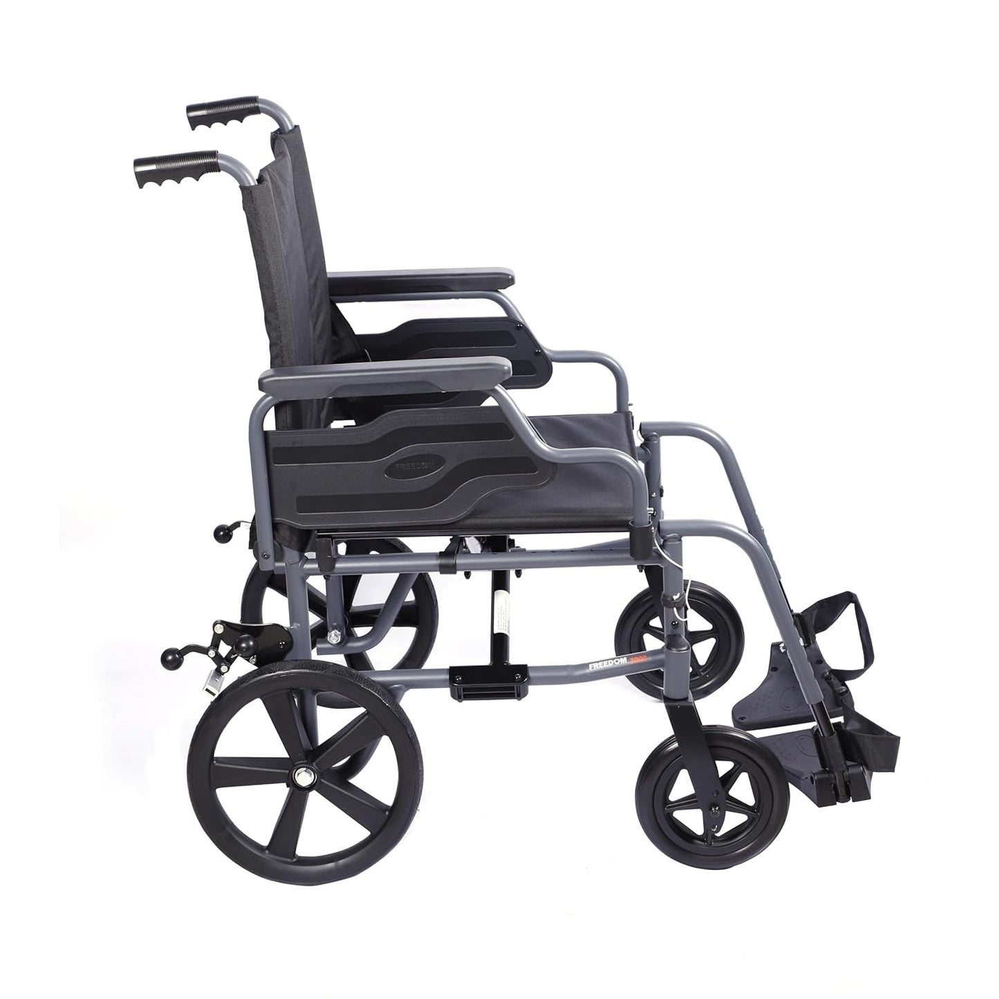 Forza Freedom Transit 3000 Attendant Driven Wheelchair for Elderly & Patients | European Standard | 8” PU Castor & 12” PU Rear Wheel | Weight Capacity 125 kg | Lightweight Foldable Design