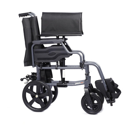 Forza Freedom Transit 3000 Attendant Driven Wheelchair for Elderly & Patients | European Standard | 8” PU Castor & 12” PU Rear Wheel | Weight Capacity 125 kg | Lightweight Foldable Design