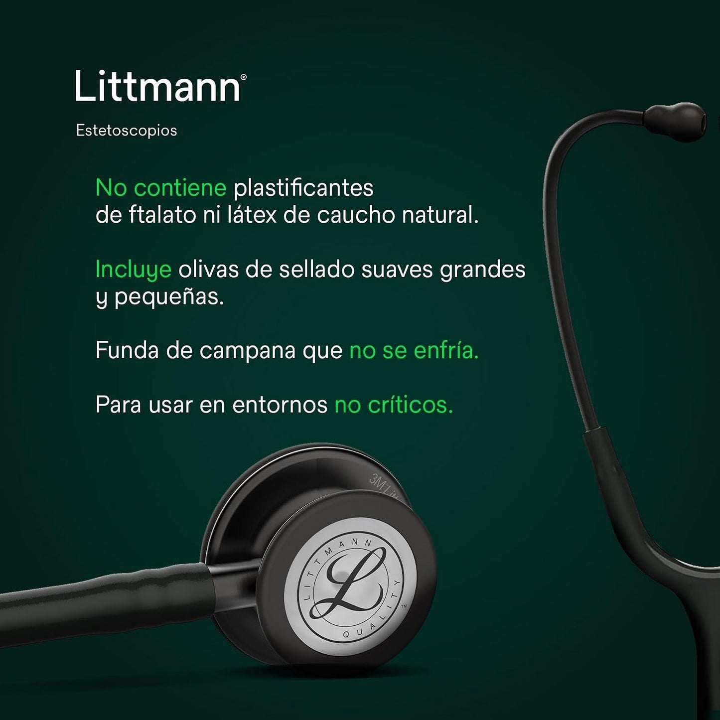 3M™ Littmann® Classic II Infant Stethoscope, 2114, Standard-Finish Chestpiece, Black Tube, 28 in, 3 Each/Case