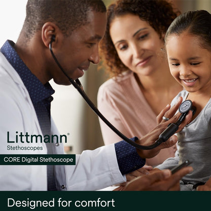3M™ Littmann® CORE Digital Stethoscope, 8570, High Polish Rainbowfinish Chestpiece, Black Tube