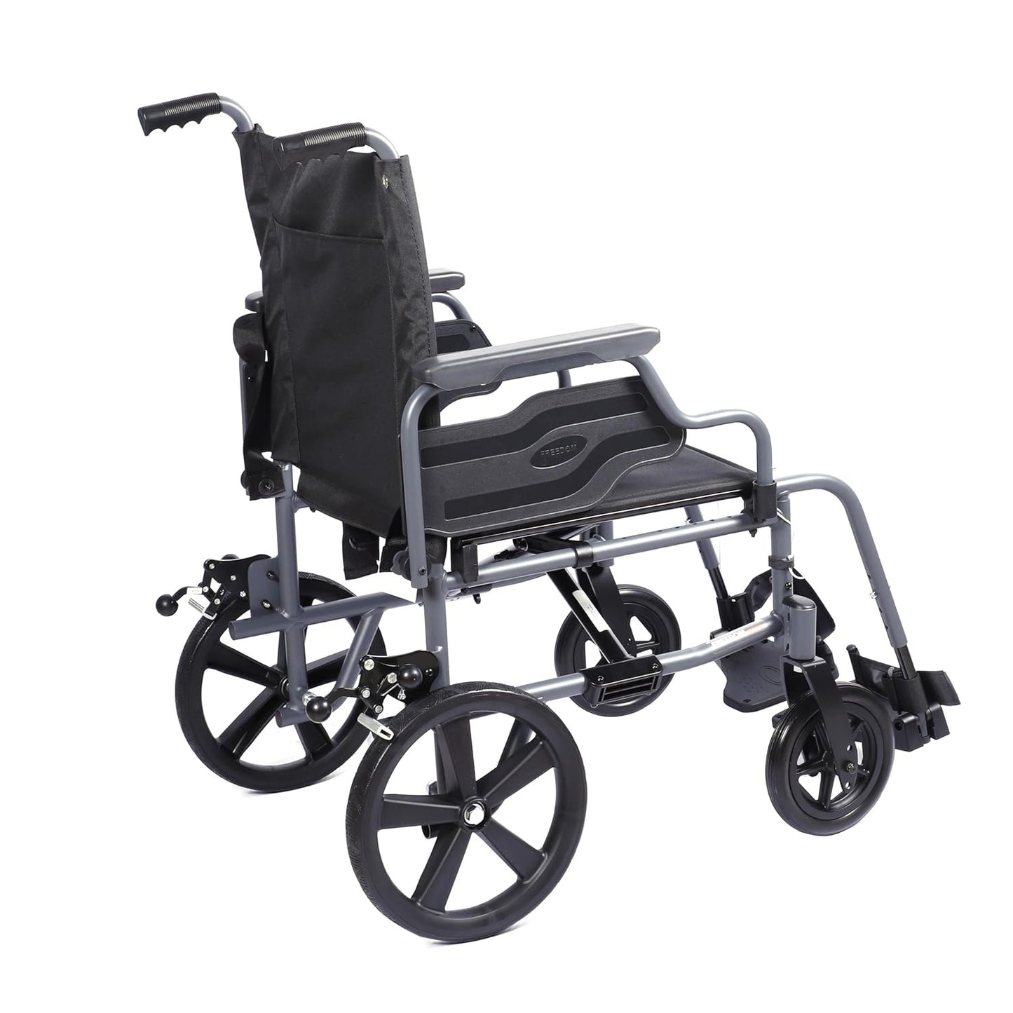 Forza Freedom Transit 3000 Attendant Driven Wheelchair for Elderly & Patients | European Standard | 8” PU Castor & 12” PU Rear Wheel | Weight Capacity 125 kg | Lightweight Foldable Design