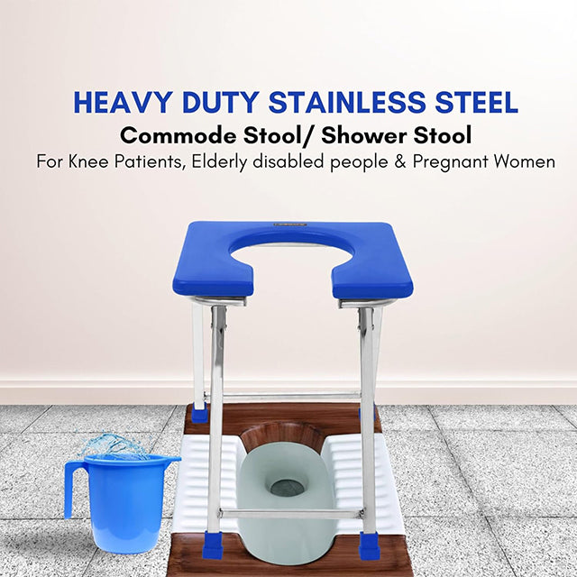 Neosafe Stainless Steel Premium Folding Commode Stool