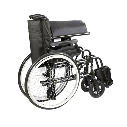 Forza Freedom 3000 Self-Propelled/Attendant Wheelchair for Elderly & Patients | 8” PU Castors and 24” Aluminium Rear Wheels with PU tires | Weight Capacity 125 kg | Lightweight Foldable Design