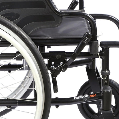Forza Freedom 3000 Self-Propelled/Attendant Wheelchair for Elderly & Patients | 8” PU Castors and 24” Aluminium Rear Wheels with PU tires | Weight Capacity 125 kg | Lightweight Foldable Design