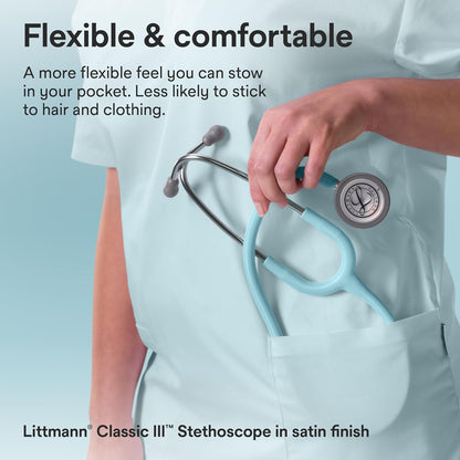 3M™ Littmann® Classic III™ Stethoscope, Stainless Chestpiece, Marine Blue Satin Finish Tube, 5912C