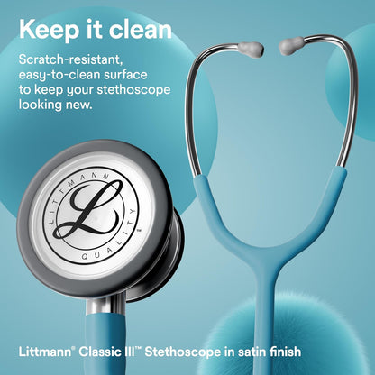 3M™ Littmann® Classic III™ Stethoscope, Stainless Chestpiece, Marine Blue Satin Finish Tube, 5912C
