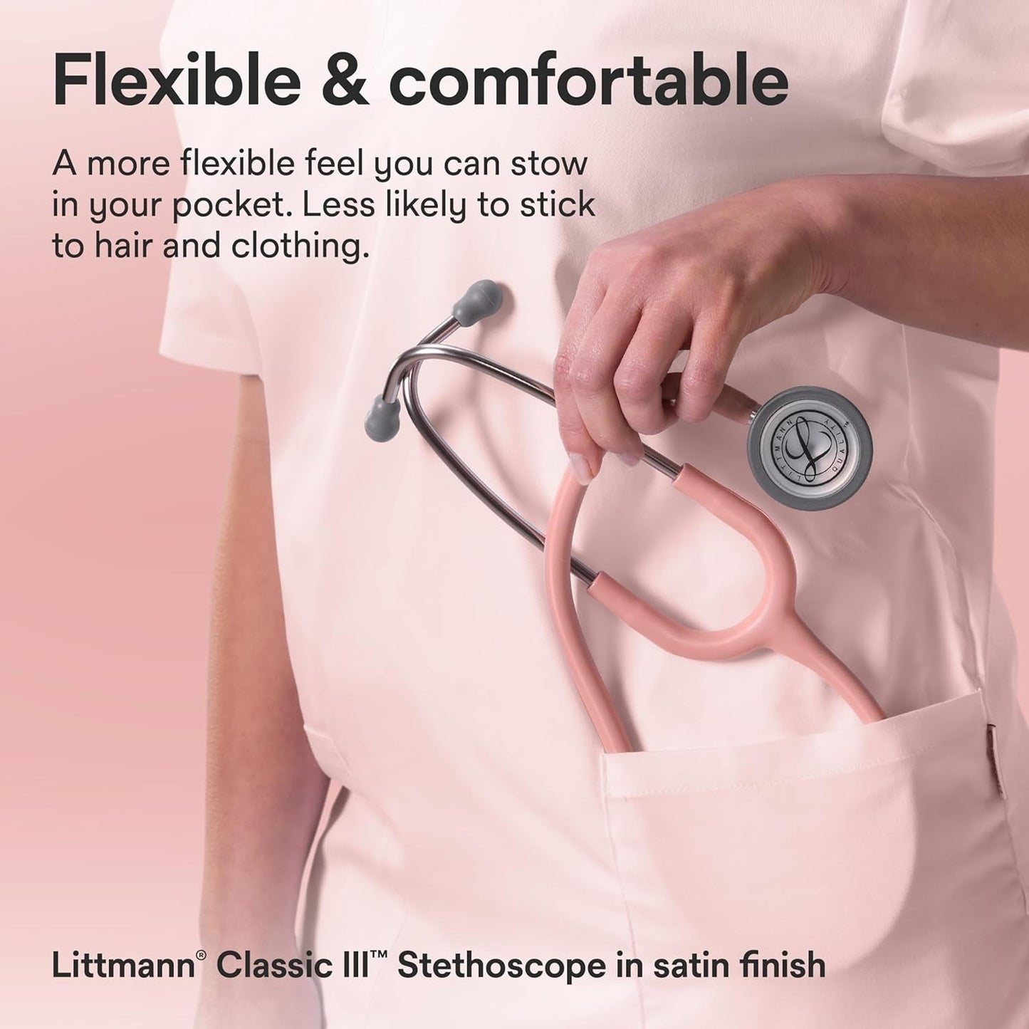 3M™ Littmann® Classic III™ Stethoscope, Stainless Chestpiece, Champagne Rose Satin Finish Tube, 5910C