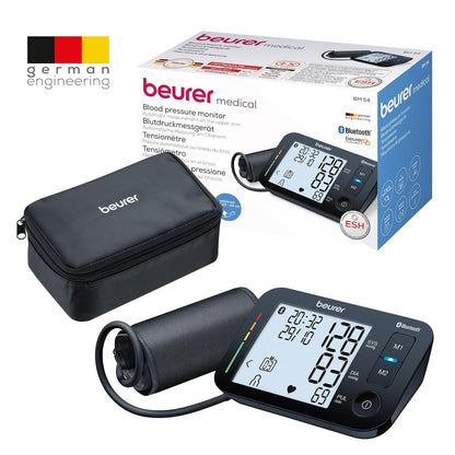 Beurer BM54 Bluetooth Upper Arm Blood Pressure Monitor | XL Display, Universal Cuff Up to 44 cm, Pulse Measurement, Risk Indicator