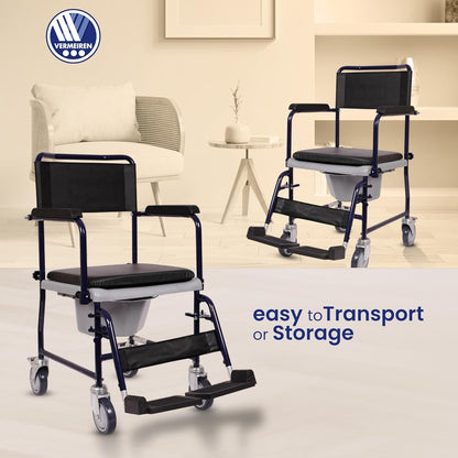 VERMEIREN 139 Commode Chair, Easy-to-Clean, Sturdy Frame, Upto 120Kg Weight Capacity