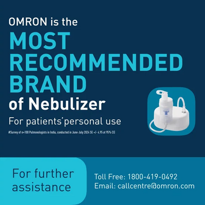 Omron NE-C810-IN Compressor Nebulizer for Kids & Adults, 5 Spare Air Filters, Home and Travel