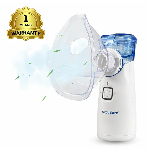 AccuSure Portable Mesh Nebuliser For Kids & Adults, USB & Battery Powered, Auto Shut-Off
