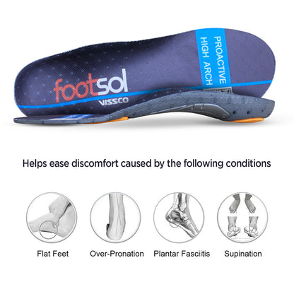 Vissco 5751 Footsol Shoe Insoles for High Arch, Med Arch & Low Arch