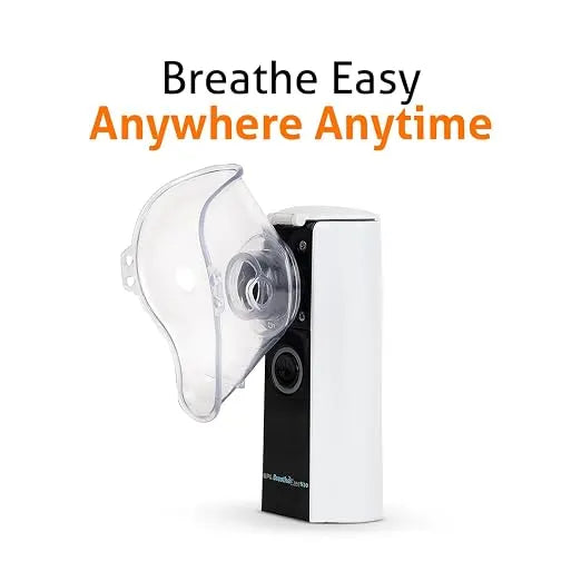 BPL Medical Technologies Breath Ezee N20 Handheld Mesh Nebulizer Machine - Cool Mist Inhaler, No Noise, Personal Inhalers For Breathing Problems Lightweight, Travel Friendly For Adults & Kids