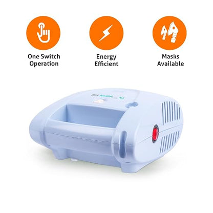 BPL Medical Technologies Breathe Ezee Nebulizer Machine Kit For Child And Adult, Portable Nebulizer - White (N5)