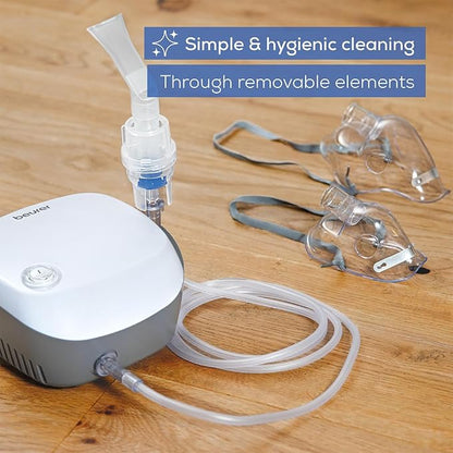 Beurer IH 18 Nebulizer Machine for Kids & Adults, Compressed Air Technology, Full Mask Kit Included