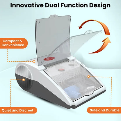 EASYCARE Compartment Nebulizer Machine for Adults & Kids | Portable Respiratory Therapy Device | Low Noise | Made in India | 1-Year Warranty