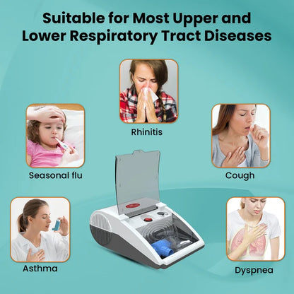 EASYCARE Compartment Nebulizer Machine for Adults & Kids | Portable Respiratory Therapy Device | Low Noise | Made in India | 1-Year Warranty