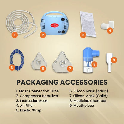 EASYCARE EC7022 Compact Nebulizer Machine | Portable Respiratory Therapy Device for Fast Relief | Made in India | 1-Year Warranty