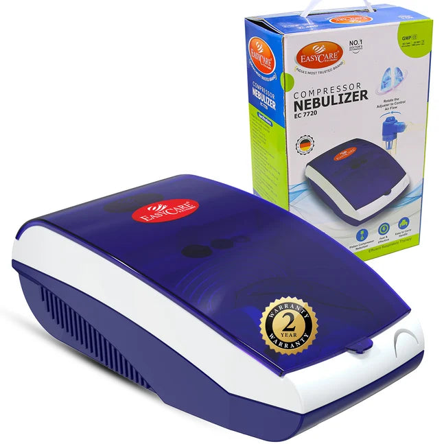 EASYCARE Compartment Nebulizer Machine | Portable Compressor Nebulizer for Adults and Children | Made in India | Low Noise | 1-Year Warranty (EC7720)