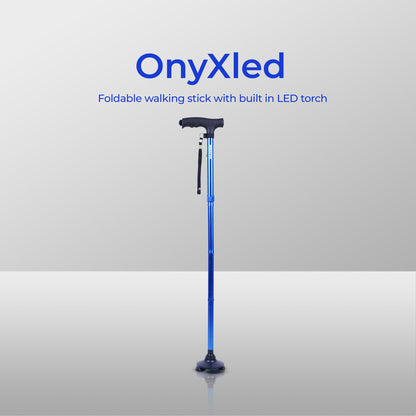 Mexple OnyXled Foldable Walking Stick With Built - In Led Torch