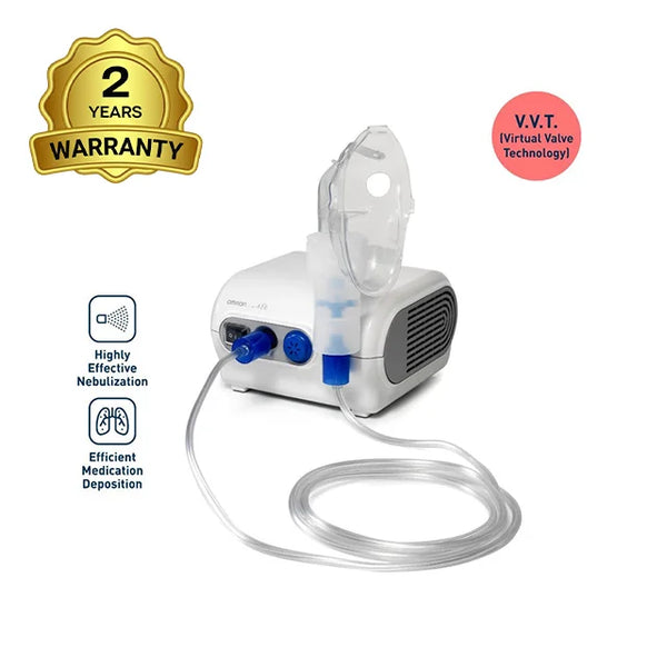 Omron NE-C28-C1 Compressor Nebulizer, Complete Kit with 5 Spare Filters, Air Tube, For Child & Adult