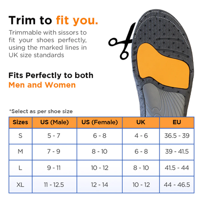 Vissco 5751 Footsol Shoe Insoles for High Arch, Med Arch & Low Arch