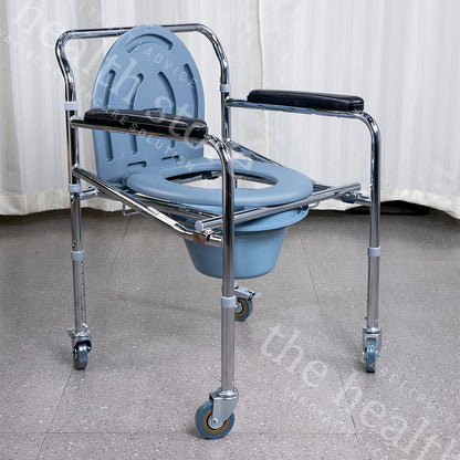 Karma Rainbow 5 Foldable Commode Chair With Wheels