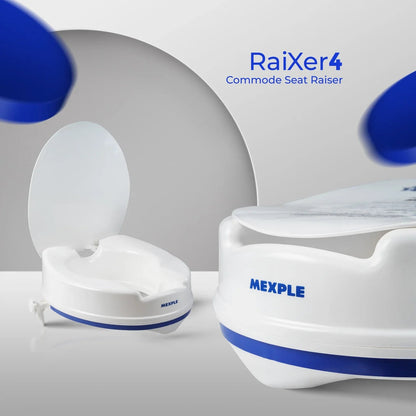 Mexple Raixer4 Elevated Toilet Seat Riser 4inches With 2 Clips