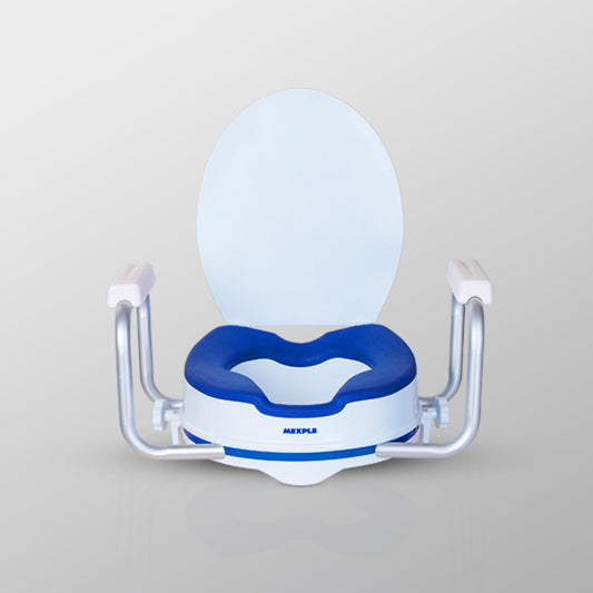 Mexple Raixer 4EXT Raised Toilet Padded Seat & Hand Rest