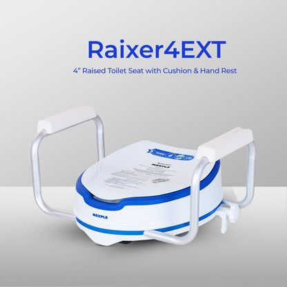 Mexple Raixer 4EXT Raised Toilet Padded Seat & Hand Rest