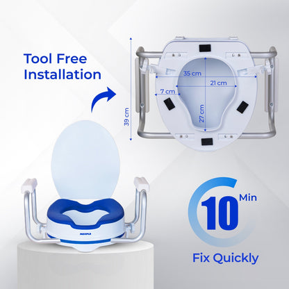 Mexple Raixer 4EXT Raised Toilet Padded Seat & Hand Rest