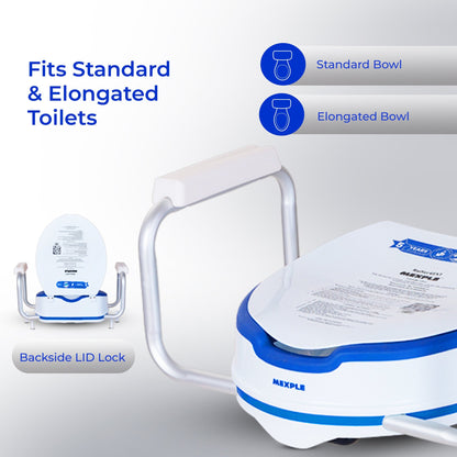 Mexple Raixer 4EXT Raised Toilet Padded Seat & Hand Rest