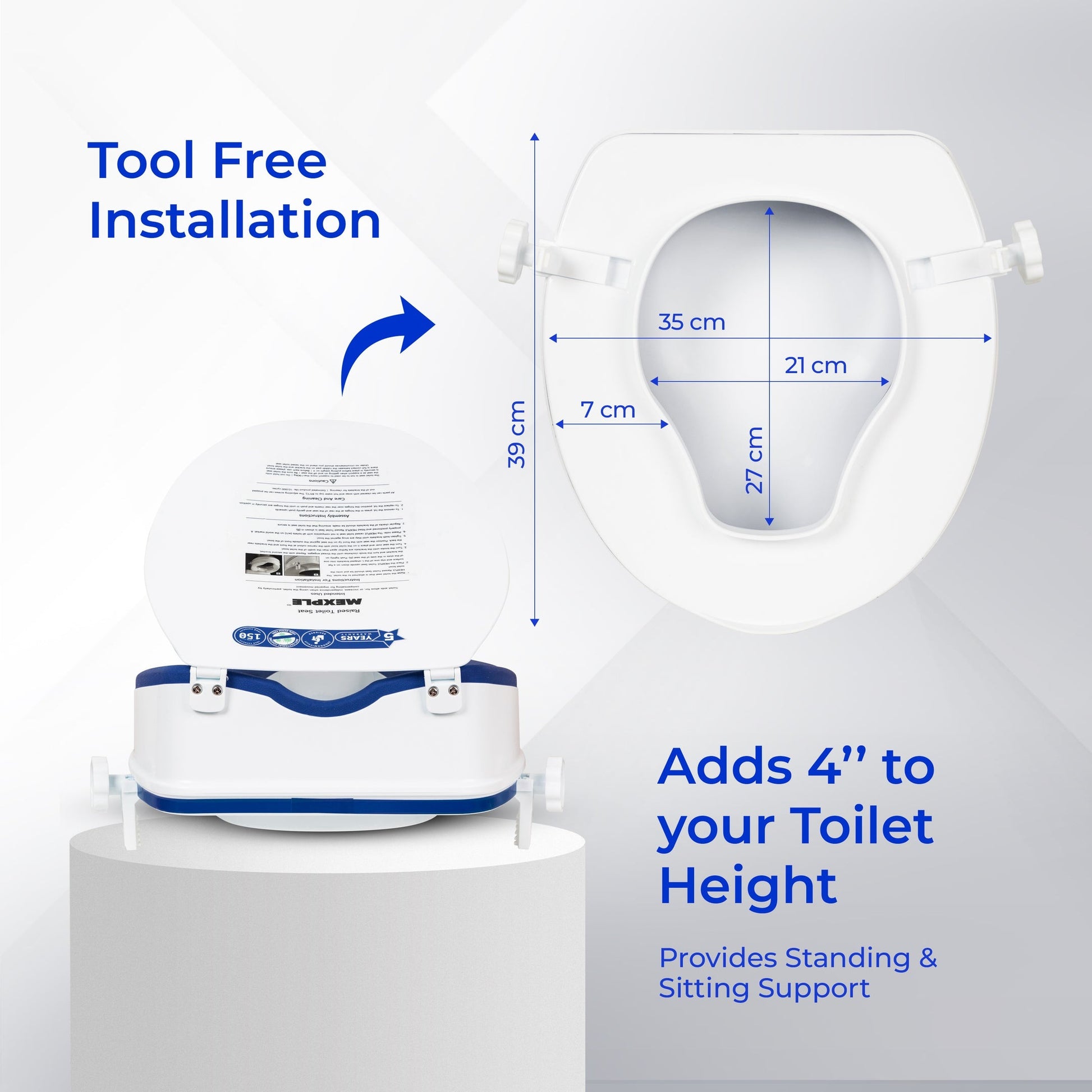 Mexple Raixer4pro - 4inches Raised Toilet With Padded Seat