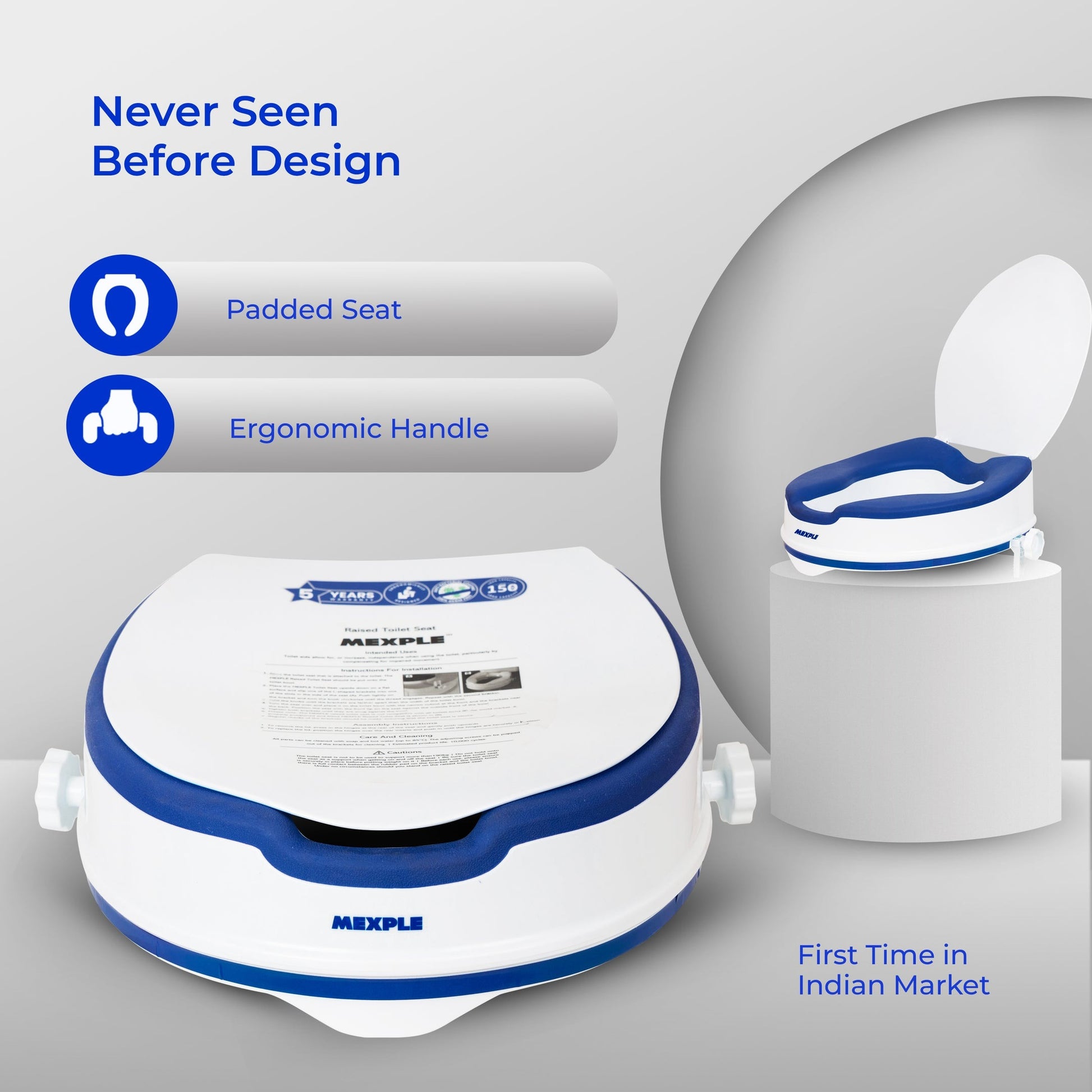 Mexple Raixer4pro - 4inches Raised Toilet With Padded Seat
