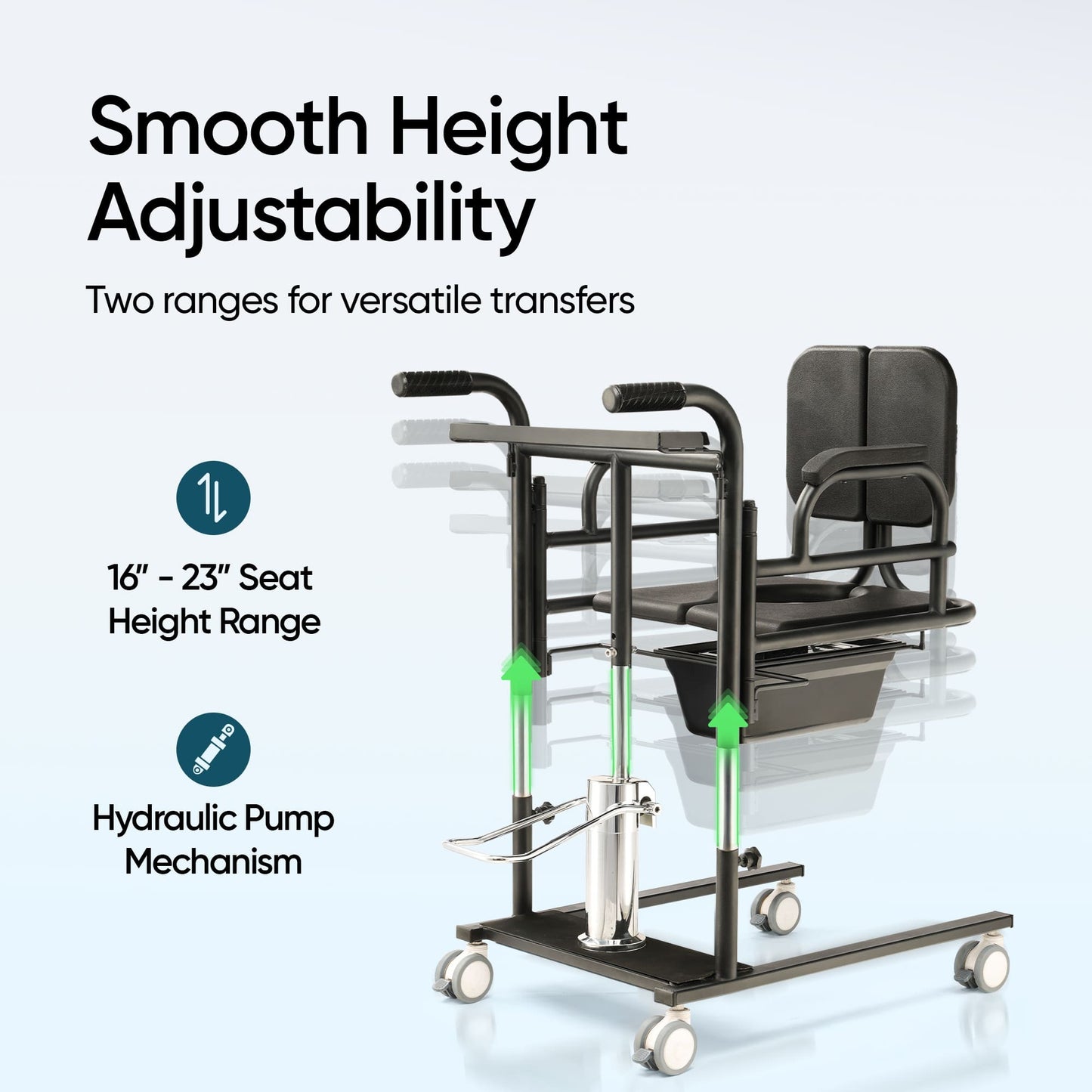 Frido Mobilty Transfer Lift Commode Wheelchair