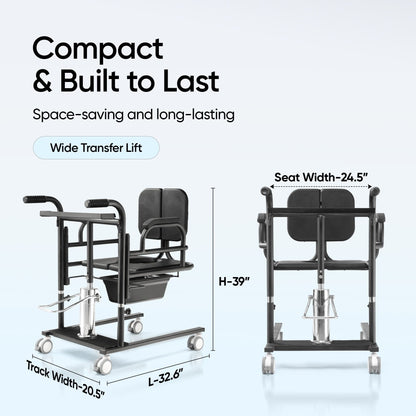 Frido Mobilty Transfer Lift Commode Wheelchair
