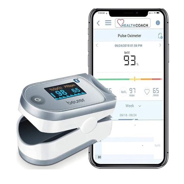 Beurer PO60 Pulse Oximeter with Bluetooth and Health Manager App