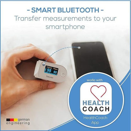 Beurer PO60 Pulse Oximeter with Bluetooth and Health Manager App