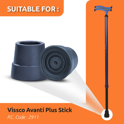 Vissco 0915M Rubber Tips/Shoes For Avanti Plus Walking Stick (PACK OF 4)