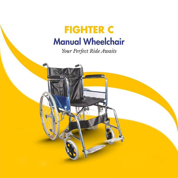 Fighter C Steel Chrome Foldable Manual Wheelchair for Comfortable Daily Mobility
