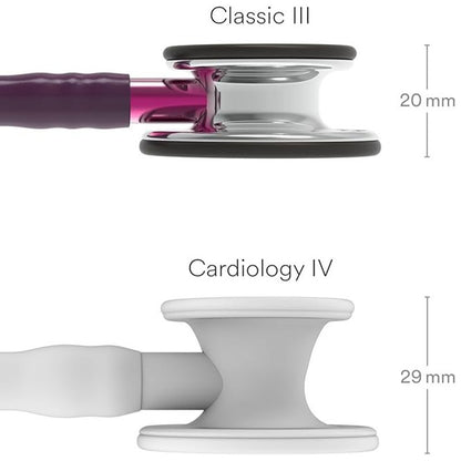 3M™ Littmann® Classic III™ Stethoscope, 5960 Mirror Finish Chestpiece,Plum Tube, Pink Stem and Smoke Headset