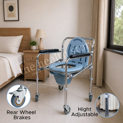 Karma Rainbow 5 Foldable Commode Chair With Wheels