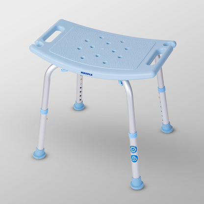 Mexple Xera20 Adjustable Anti-Slip Shower Bath Chair Stool for elderly and bathroom safety – available at The Health Store Mumbai.