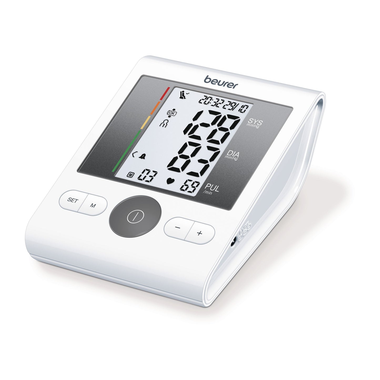 Beurer BM28 Automatic Arm Blood Pressure Monitor with Adaptor | Adjustable Cuff, Large LCD Display & Risk Indicator | Digital BP Machine (White)