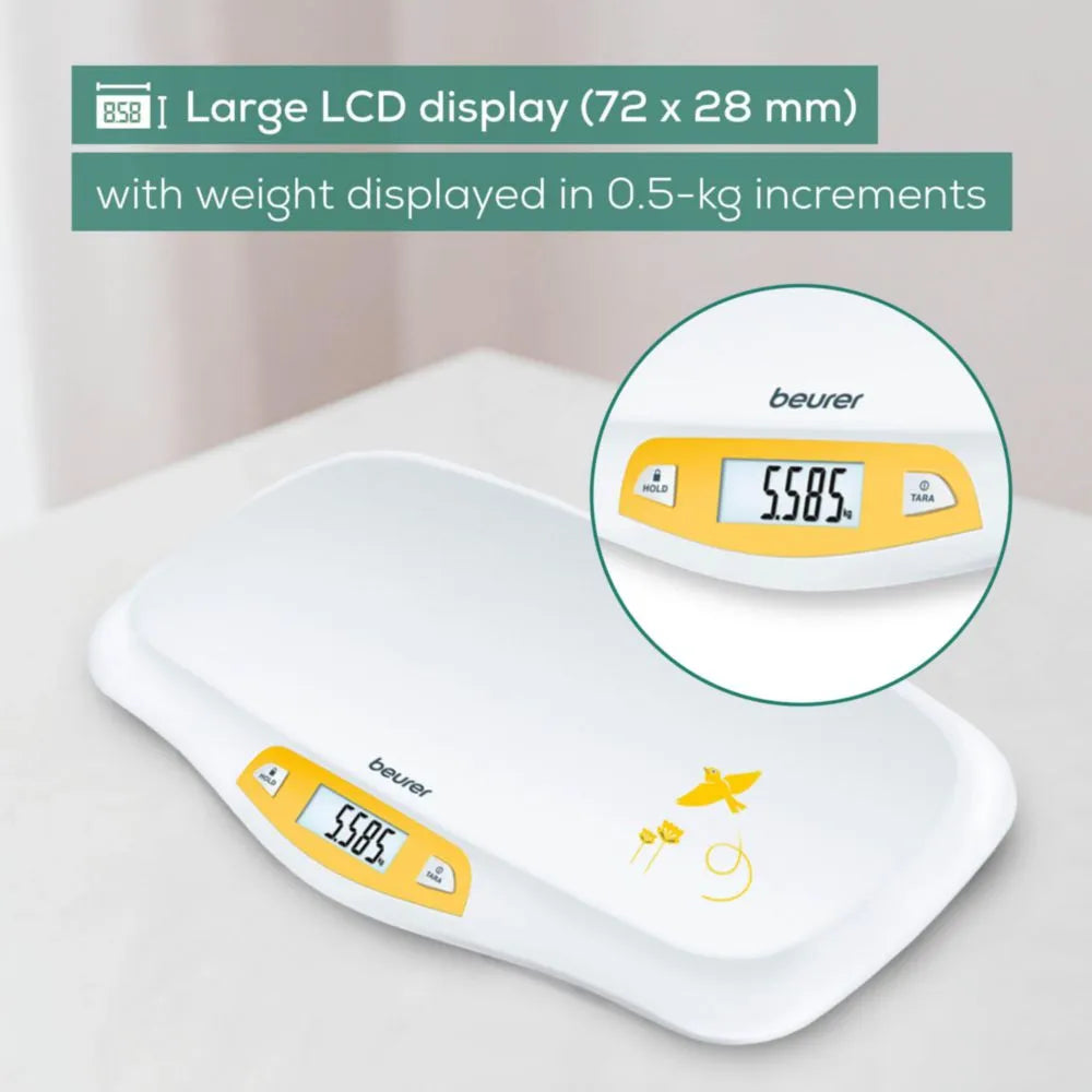 Beurer BY 80 Digital Baby Weighing Scale | Accurate Infant Weight Scale Upto 20kg