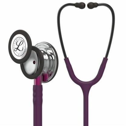 3M™ Littmann® Classic III™ Stethoscope, 5960 Mirror Finish Chestpiece,Plum Tube, Pink Stem and Smoke Headset