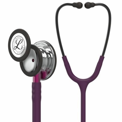 3M™ Littmann® Classic III™ Stethoscope, 5960 Mirror Finish Chestpiece,Plum Tube, Pink Stem and Smoke Headset