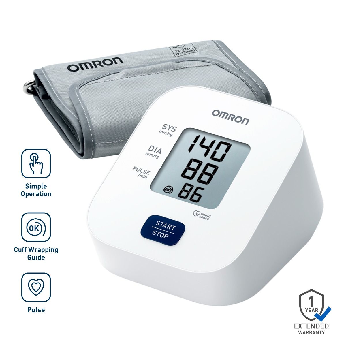 Omron HEM-7090-IN Automatic Upper Arm Blood Pressure Monitor with IntelliSense Technology & Irregular Heartbeat Detection